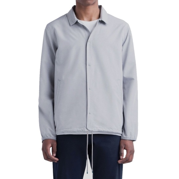 HERSCHEL Supply Co Voyage Coach Jacket Packabe Light Gray Crosshatch Stitch - Picture 2 of 9